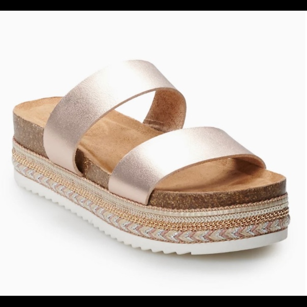 SO Enchanting rose gold platform sandals